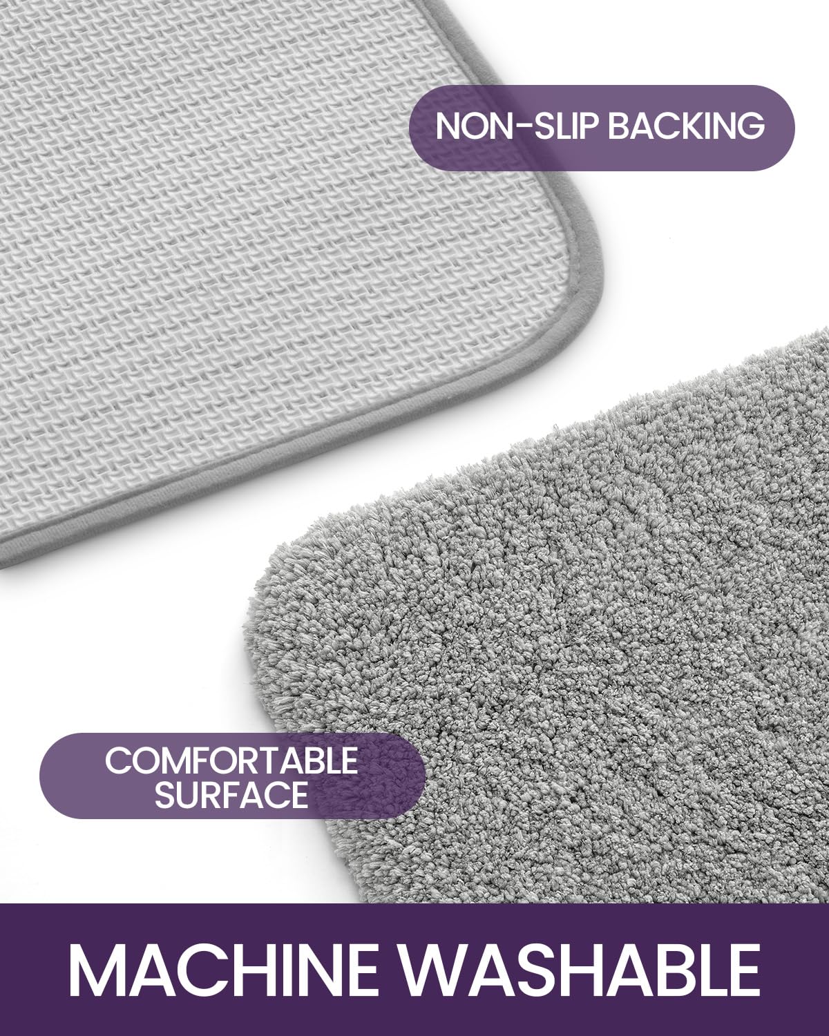 Dexi Bathroom Rug Mat, Extra Soft And Absorbent Bath Rugs, Washable Non-Slip Carpet Mat For Bathroom Floor, Tub, Shower Room, 36